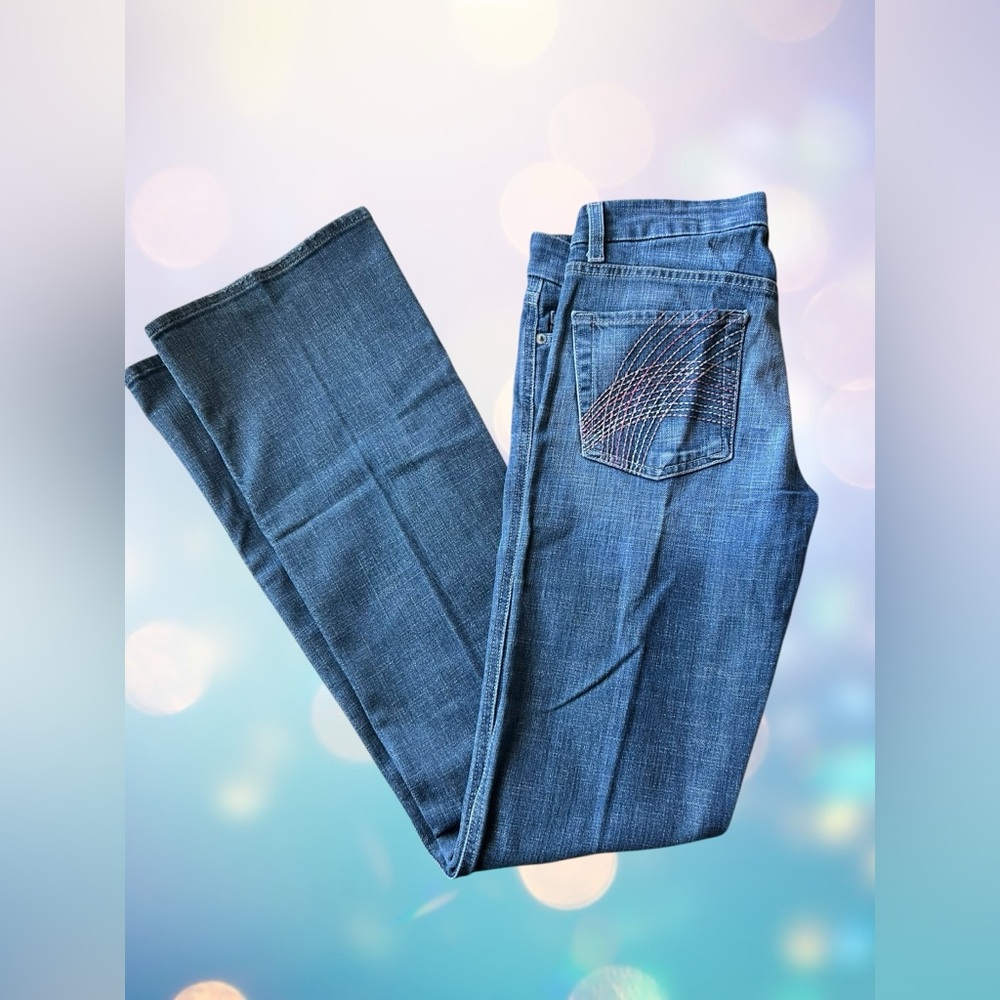 7 For All Mankind Jeans Size 27 Low Rise Bootcut Medium Wash Denim - Picture 6 of 6